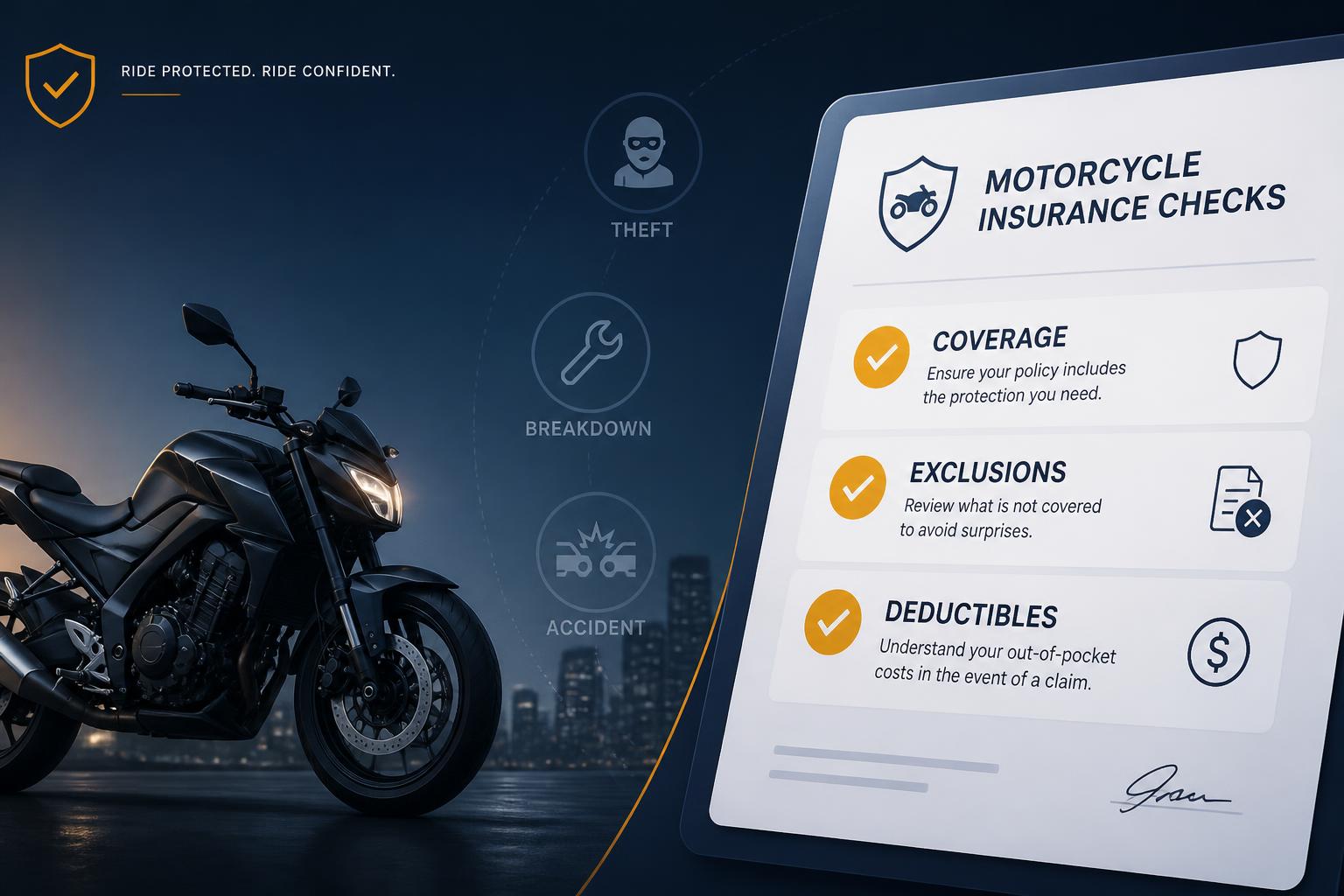 Assurance moto : vérifiez franchises et exclusions